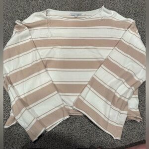 Baltic Born Cream and Beige Striped Boatneck Top